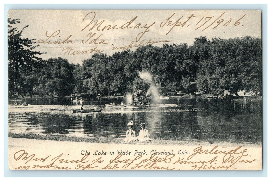 1906 The Lake In Wade Park Boating Cleveland Ohio OH Vintage Postcard