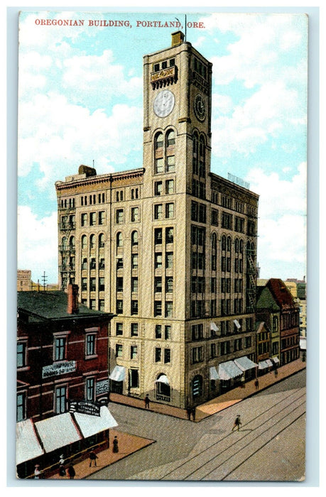 c1910 Oregon Building Portland Street View Oregon OR Posted Antique Postcard