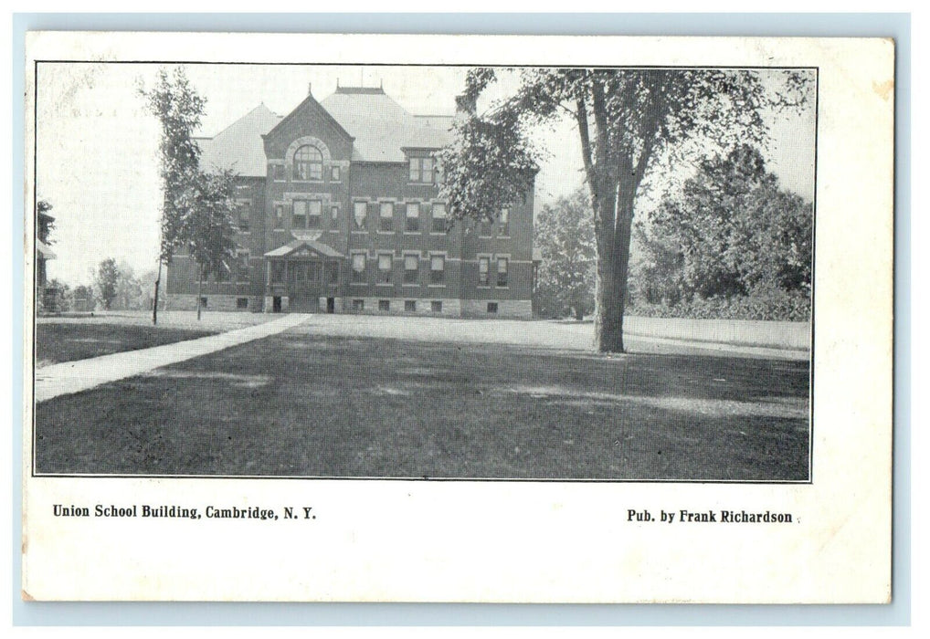 c1910 Union School Building Campus Cambridge New York NY Antique Postcard