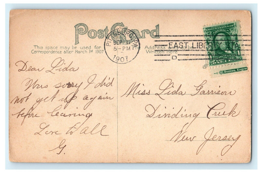 1901 Allegheny River and City From Bessemer Bldg. Pittsburgh, PA Postcard
