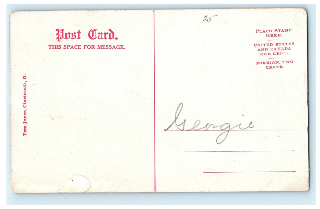 1912 Letter to Gergie, Water and Boats in Broad Ripple Indianapolis, IN