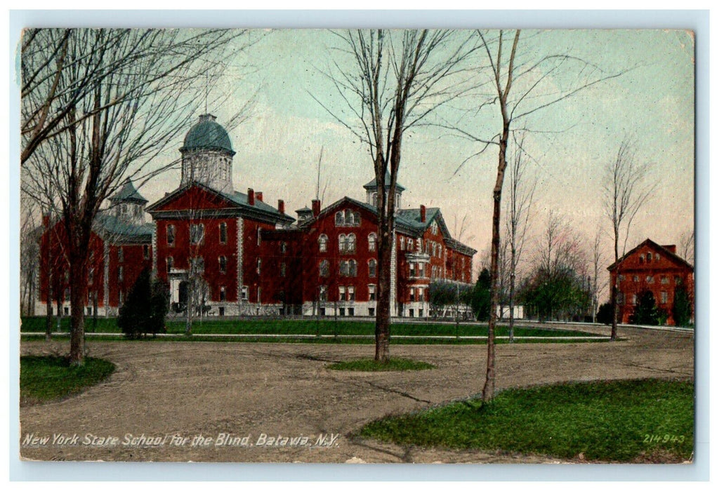 1912 New York State School for the Blind Batavia, New York NY Antique Postcard