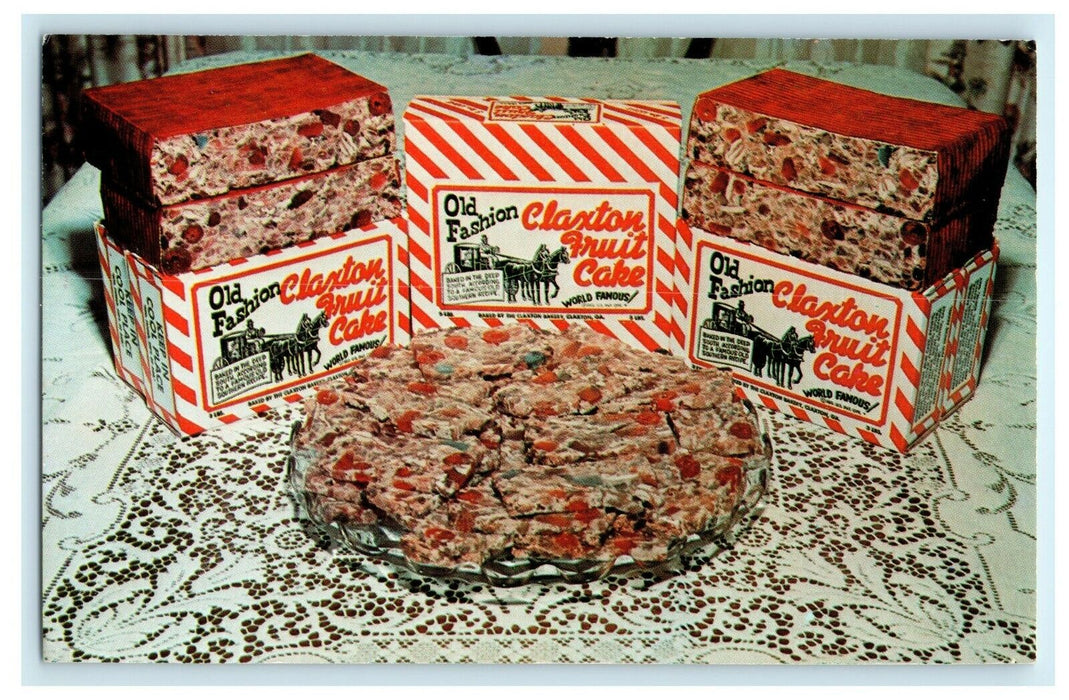 c1960's Old Fashion Fruit Cake Bakery Advertising Claxton Georgia GA Postcard