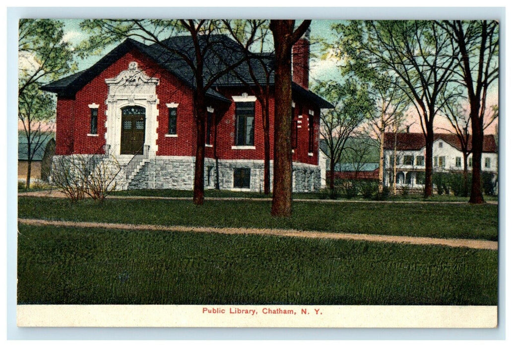 c1910 The Public Library Chatham New York NY Unposted Antique Postcard