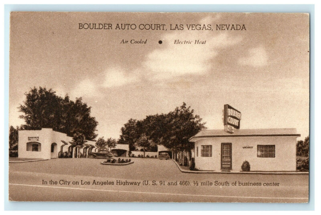 Boulder Auto Court South Of Business Center Las Vegas Nevada NV Postcard