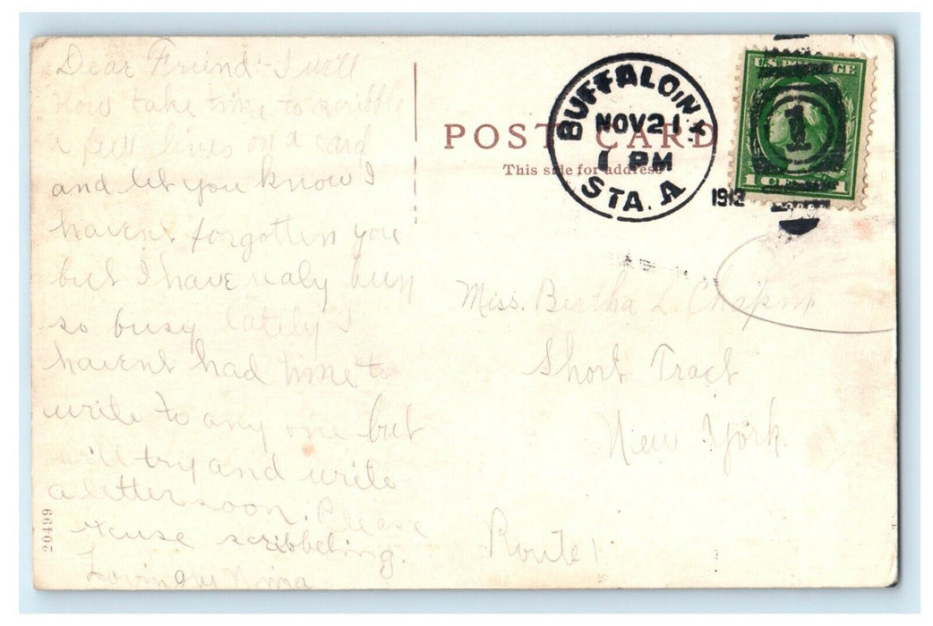 1912 Concrete Walk At Erie Beach Canada, Buffalo NY Posted Antique Postcard