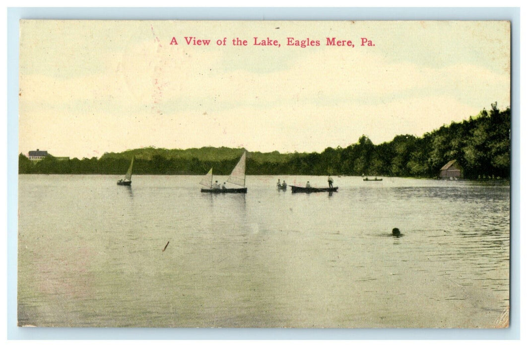 1917 Eagles Mere Lake Liberty Loan Bond Advertising Laporte Boats Postcard