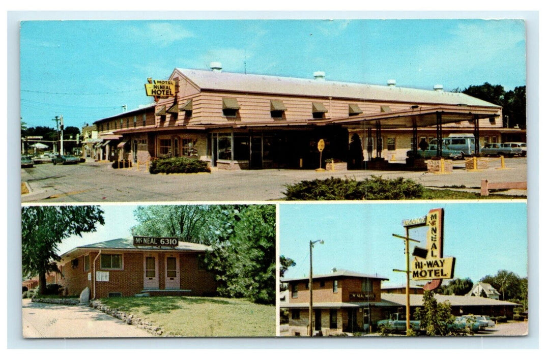 McNeal Hi-Way Hotel Motels Urbandale Des Moines Iowa IA Multiview Postcard