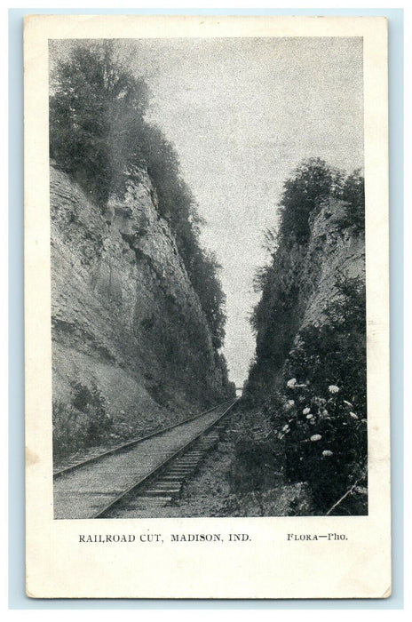 Railroad Cut Madison Indiana IN Undivided Back Vintage Postcard