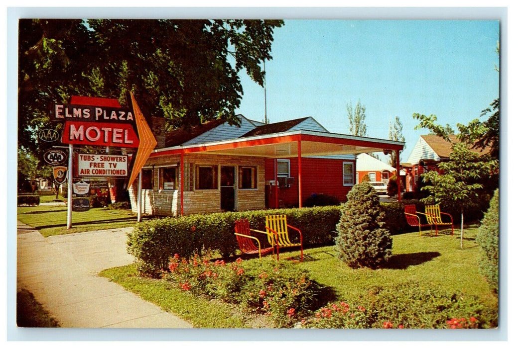 c1950's Elms Plaza Hotel Roadside Osceola Iowa IA Unposted Vintage Postcard