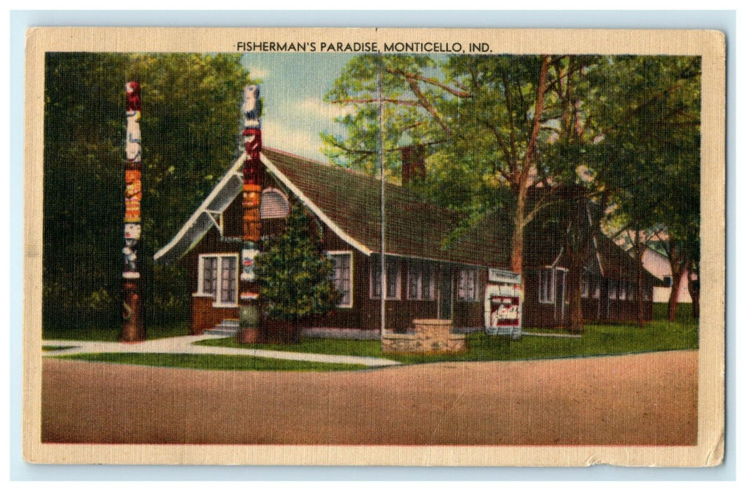 1948 Logansport IN. Fisherman's Paradise, Monticello, Indiana IN Postcard