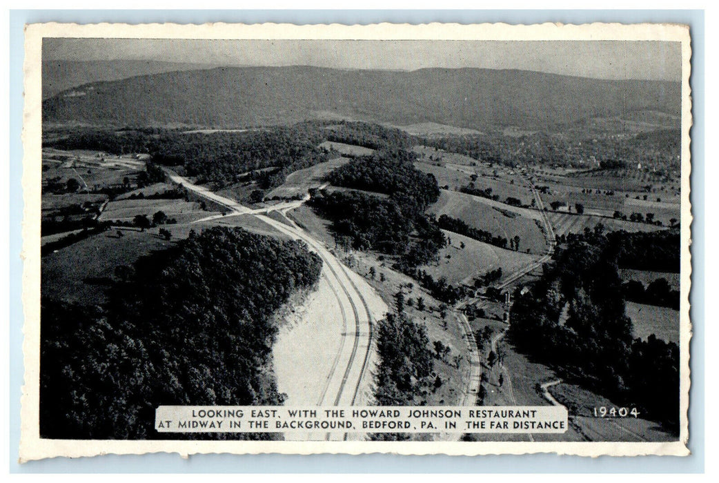 c1940s Looking East With The Howard Johnson Restaurant Bedford PA Postcard