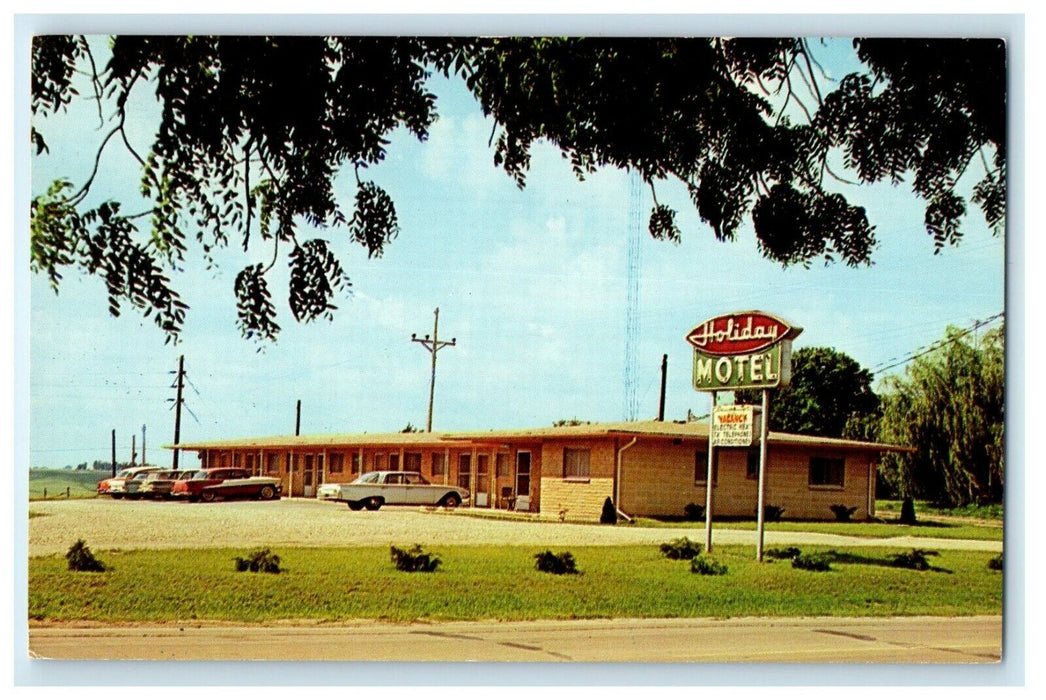 c1950's The Holiday Motel Cars St. Creston Iowa IA Unposted Vintage Postcard