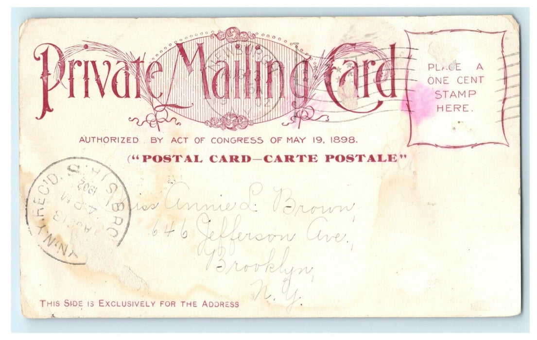 1902 Washington Headquarters Newburg on the Hudson PMC Posted Antique Postcard