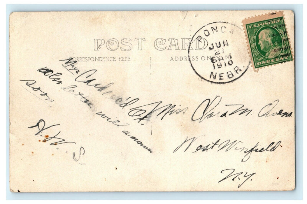 1910 East Street Ponca Nebraska NE RPPC Photo Posted Antique Postcard