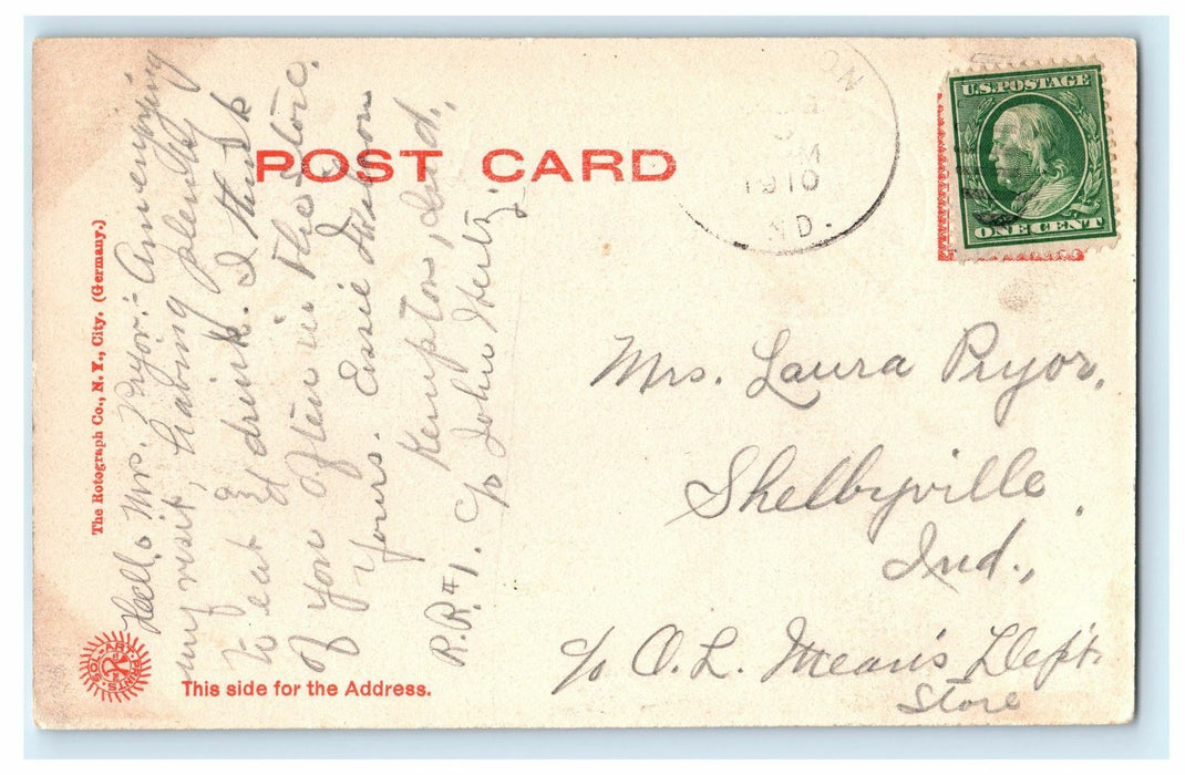 1910 Kemp Methodist Episcopal Church Tipton, Indiana IN Postcard