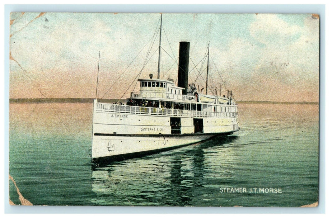 1907 Steamer Boat J.T. Morse Southwest Harbor ME Posted Antique Postcard