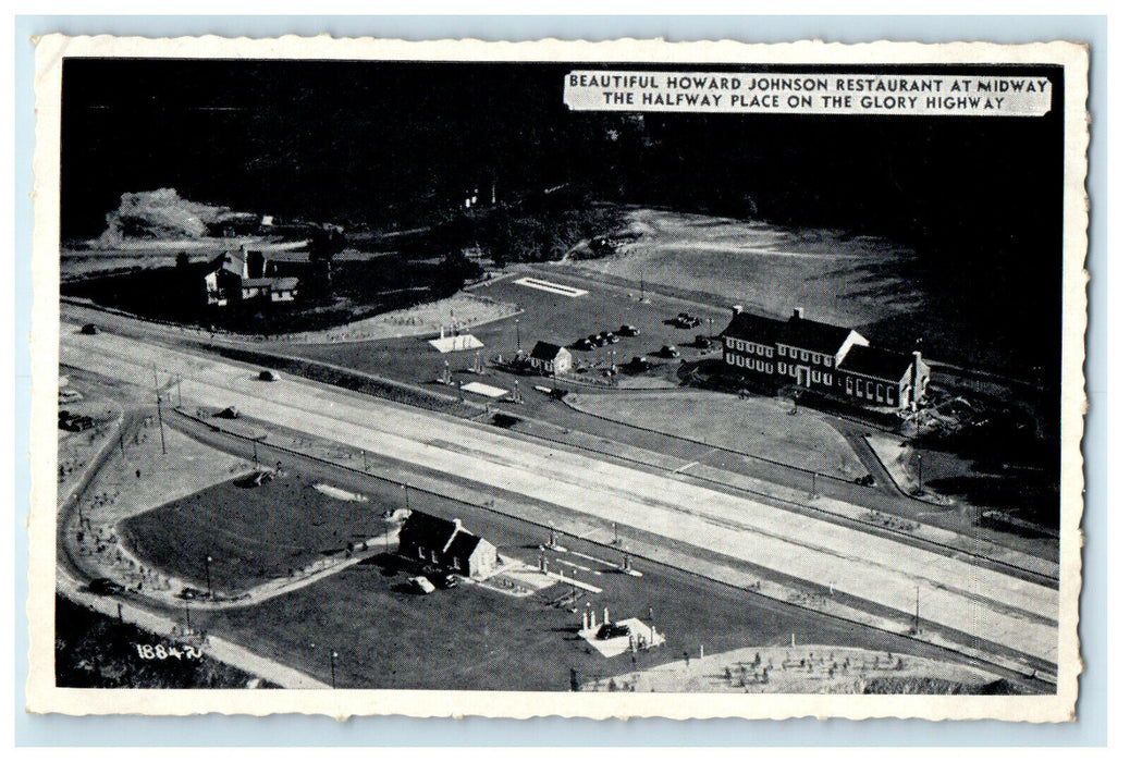 c1940s Howard Johnson Restaurant, Halfway Place on Glory Highway Postcard