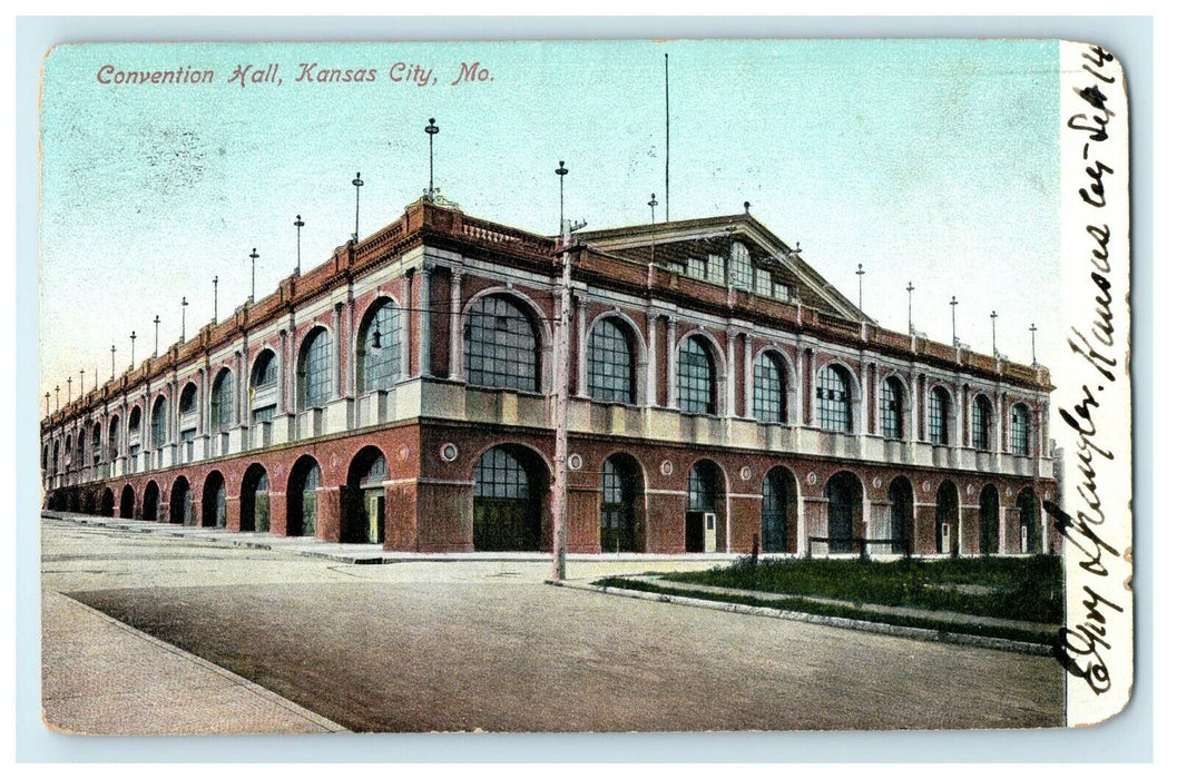 1906 Convention Hall Kansas City Missouri MO Posted Antique Postcard