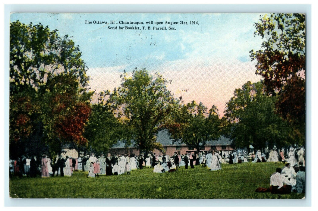 1914 The Ottawa Chautauqua Advertising Somonauk Illinois IL Postcard
