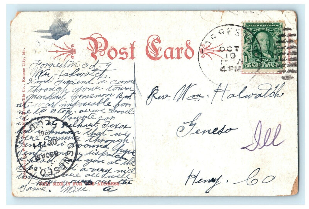c1907 Pagoda On The Paseo Kansas City Missouri MO Posted Antique Postcard