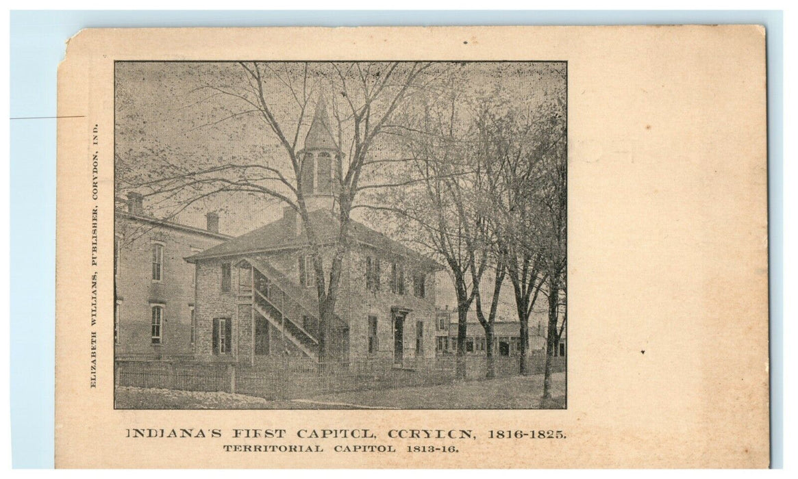 c1905 Indiana's First Capitol Corydon Indiana IN Antique Unposted Postcard