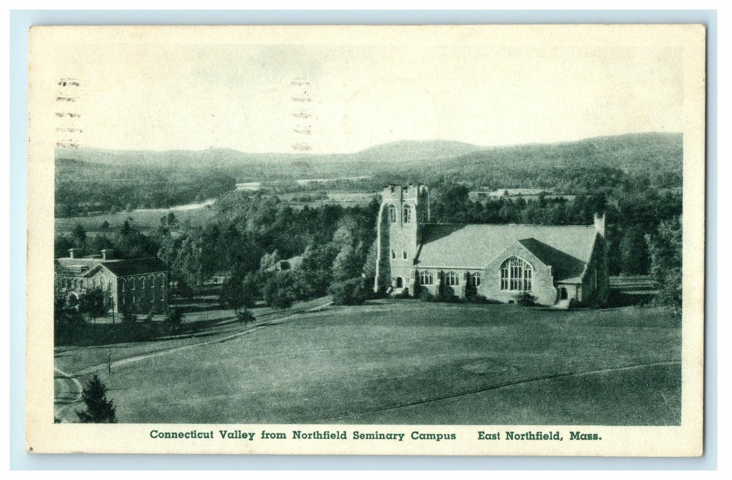 1940 Connecticut Valley from North Seminary Campus, East Northfield, MA Postcard