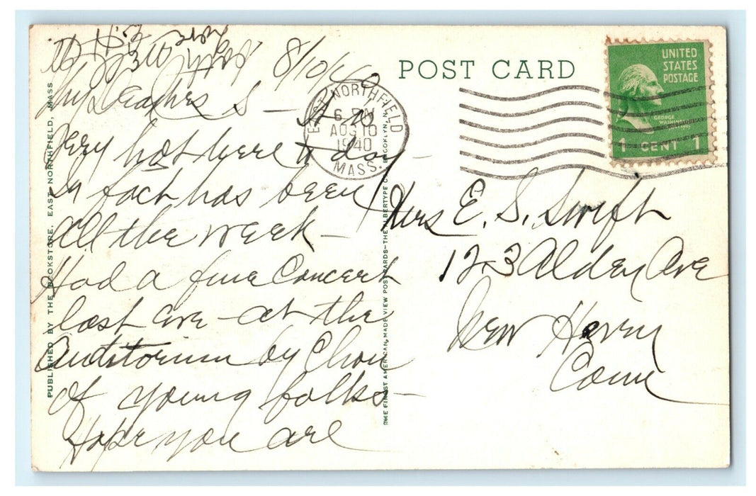 1940 Connecticut Valley from North Seminary Campus, East Northfield, MA Postcard