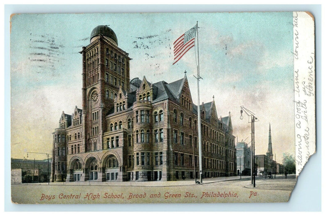 1907 Boys Central High School Broad And Green Philadelphia Pennsylvania Postcard