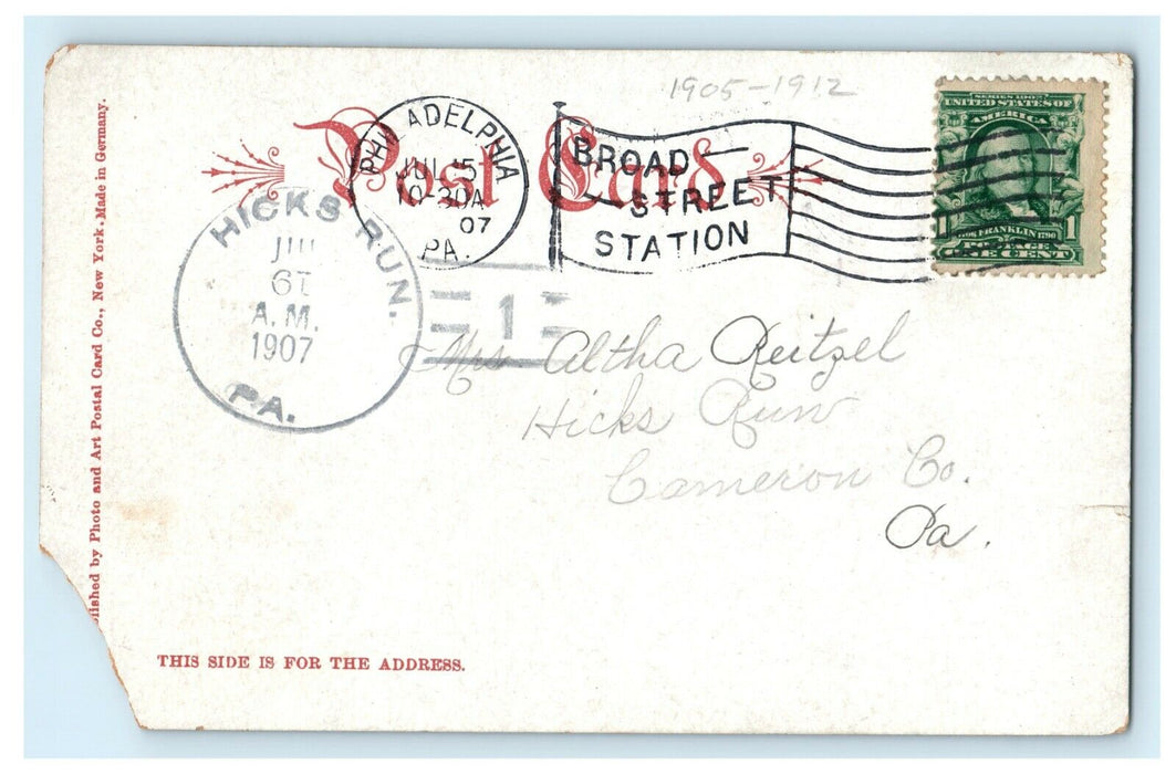 1907 Boys Central High School Broad And Green Philadelphia Pennsylvania Postcard