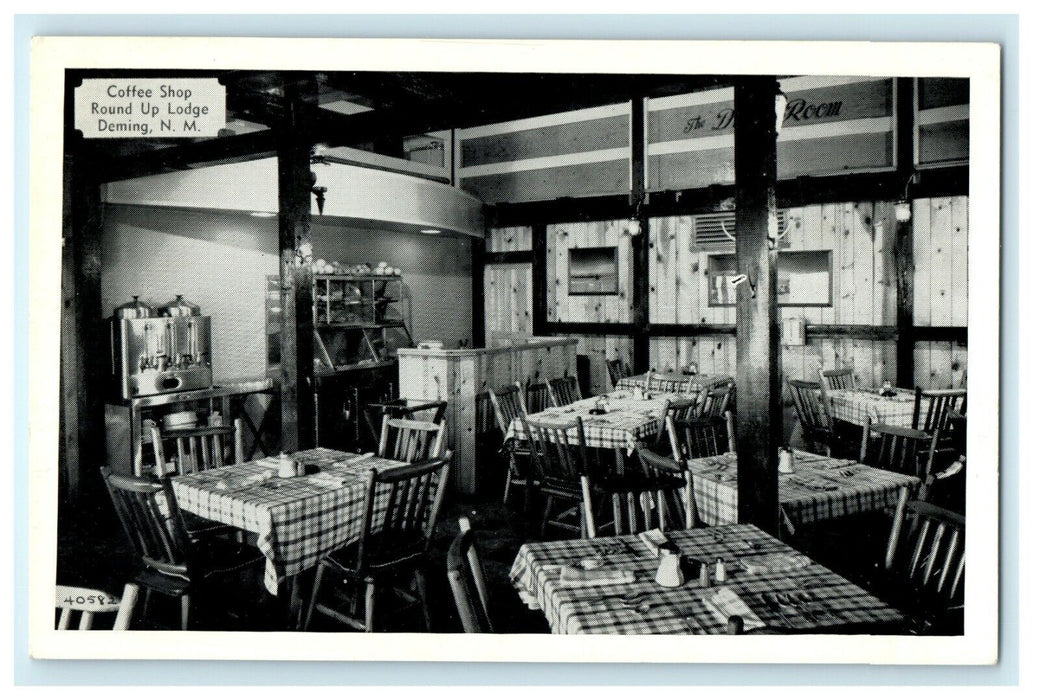 c1950's Coffee Shop Round Up Lodge Deming New Mexico NM Unposted Postcard