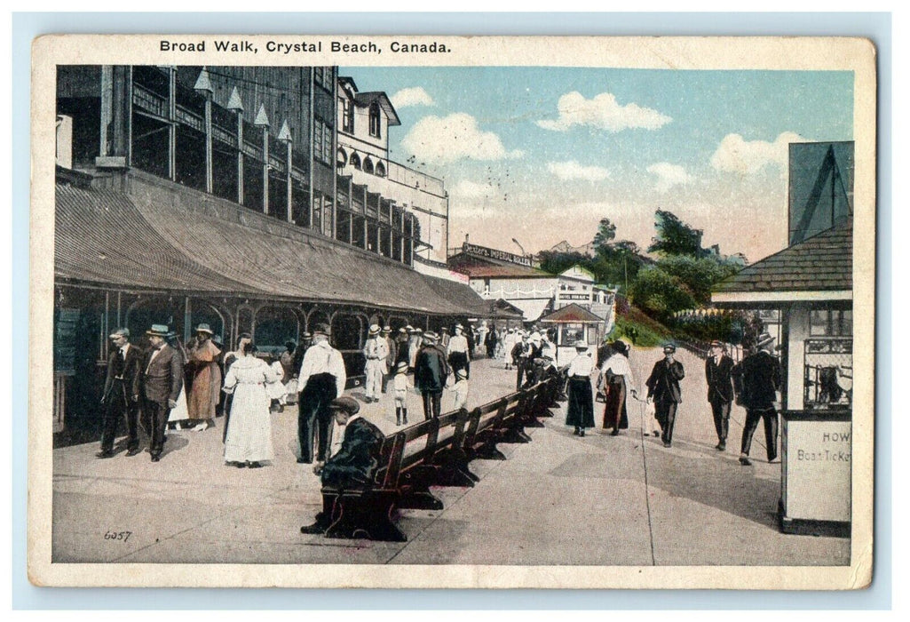 c1910's Broad Walk At Crystal Beach Canada Posted Antique Postcard