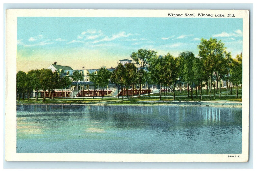 c1953 Winona Hotel Winona Lake Indiana IN Posted Vintage Postcard