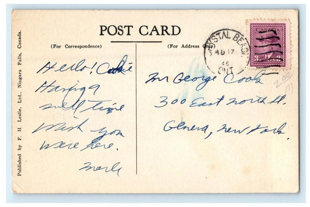 Bathing Beach Looking West From Pier Crystal Beach Ontario Canada Postcard