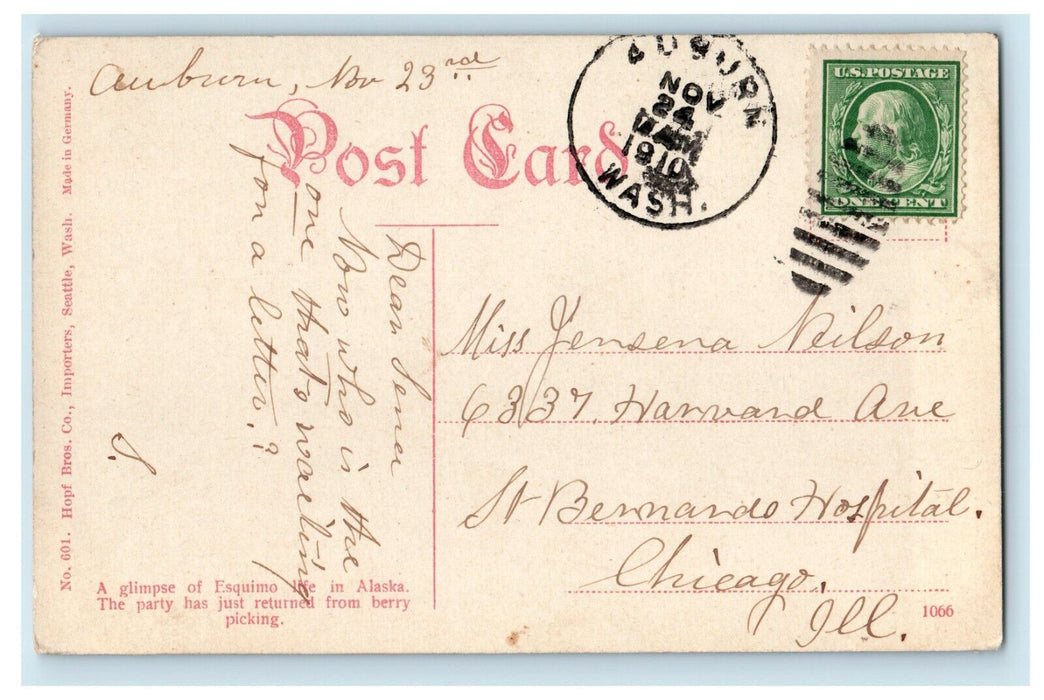 c1910 Esquimos In Alaska King County Auburn Washington WA Antique Postcard