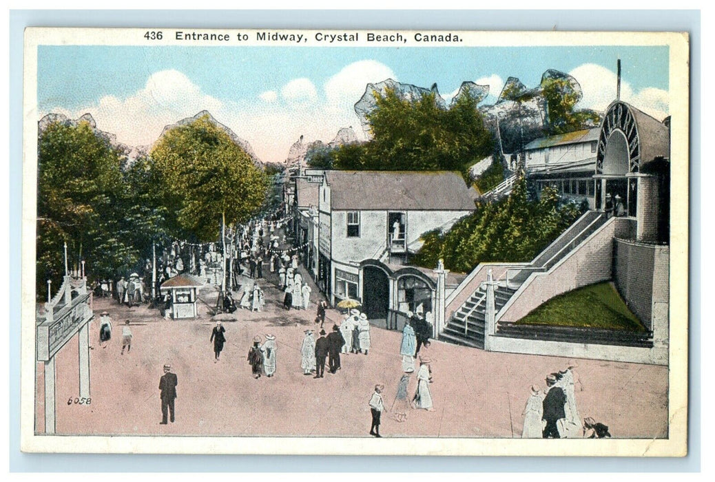 c1910's Entrance To Midway Crystal Beach Canada Posted Antique Postcard