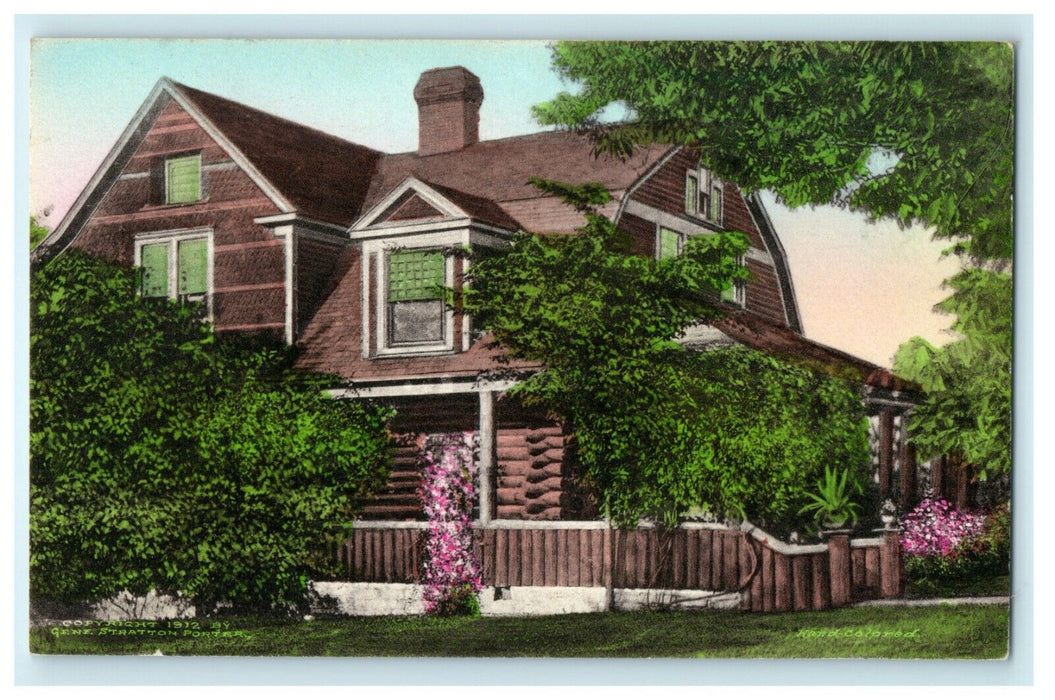 1912 Northeast View of Original Limberlost Cabin in Geneva Indiana IN Postcard