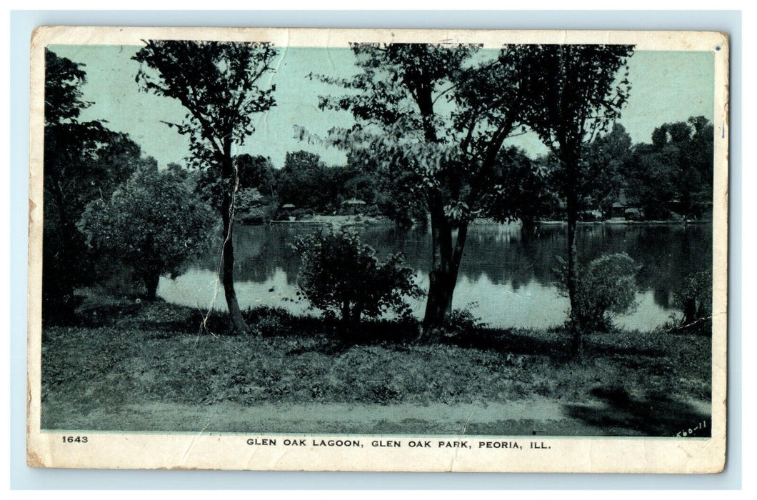 1931 Chicago IL. Glen Oak Lagoon, Glen Oak Park, Peoria Illinois IL. Postcard