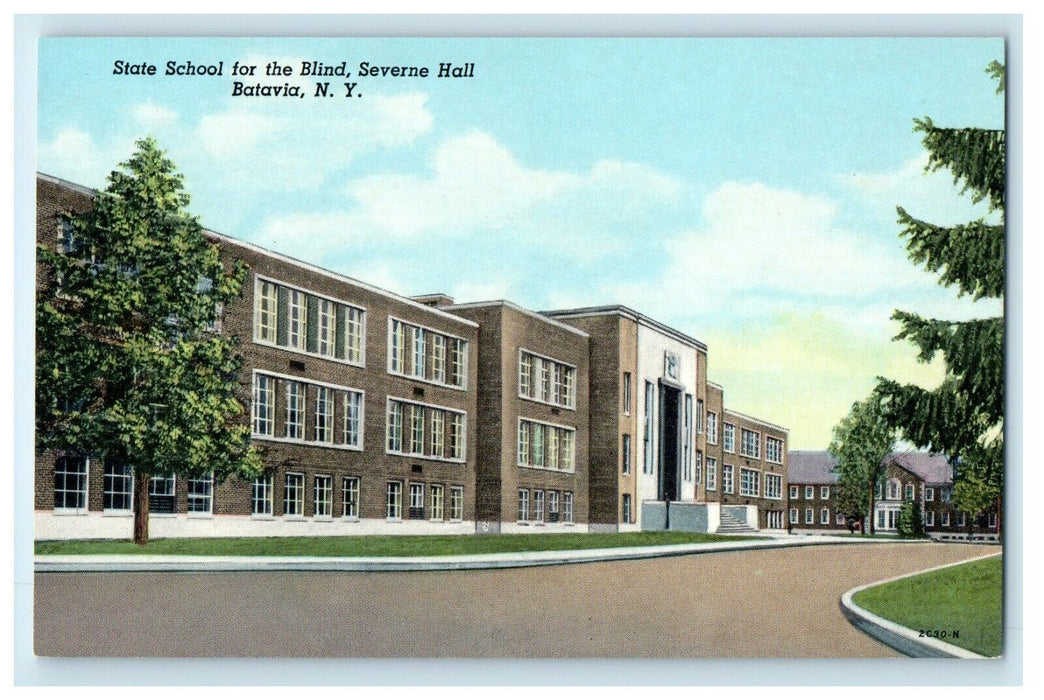 1923 State School for the Blind, Severne Hall, Batavia New York NY Postcard