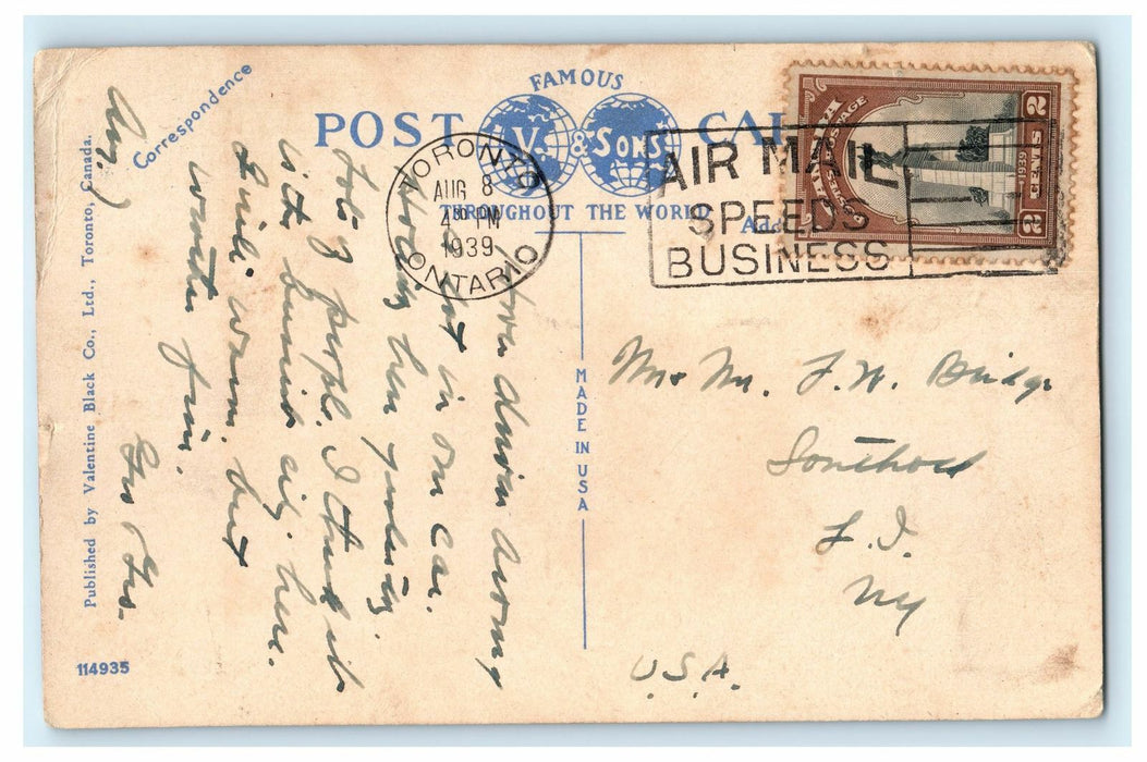 1939 Part of Waterfront, Canadian National Exhibition, Toronto, Canada Postcard