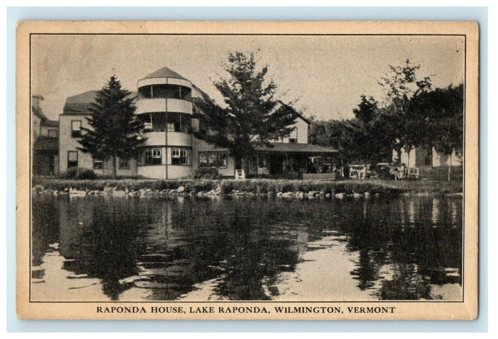 1927 Raponda House And Lake Raponda Wilmington Vermont VT Vintage Postcard