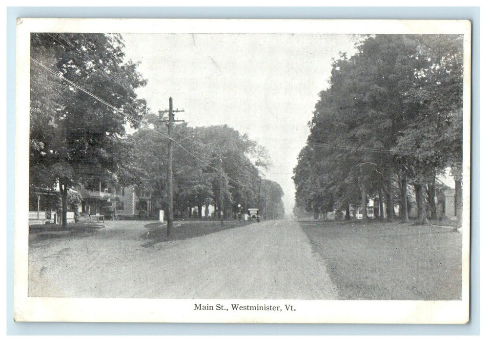 1921 View Of Main Street Westminister Vermont VT Posted Vintage Postcard