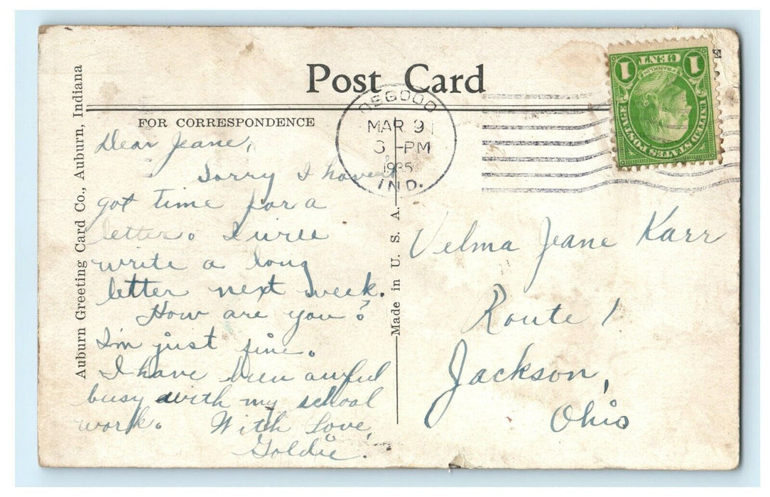 1935 Church Osgood Indiana IN Posted Vintage Postcard