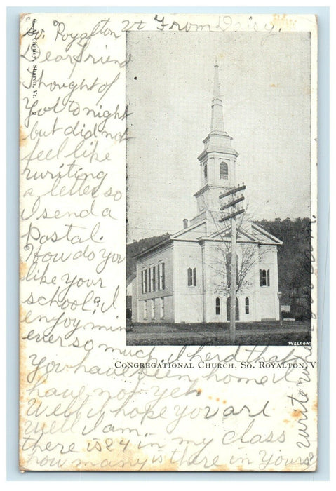 1905 Congregational Church So. Royalton Vermont VT Antique Postcard