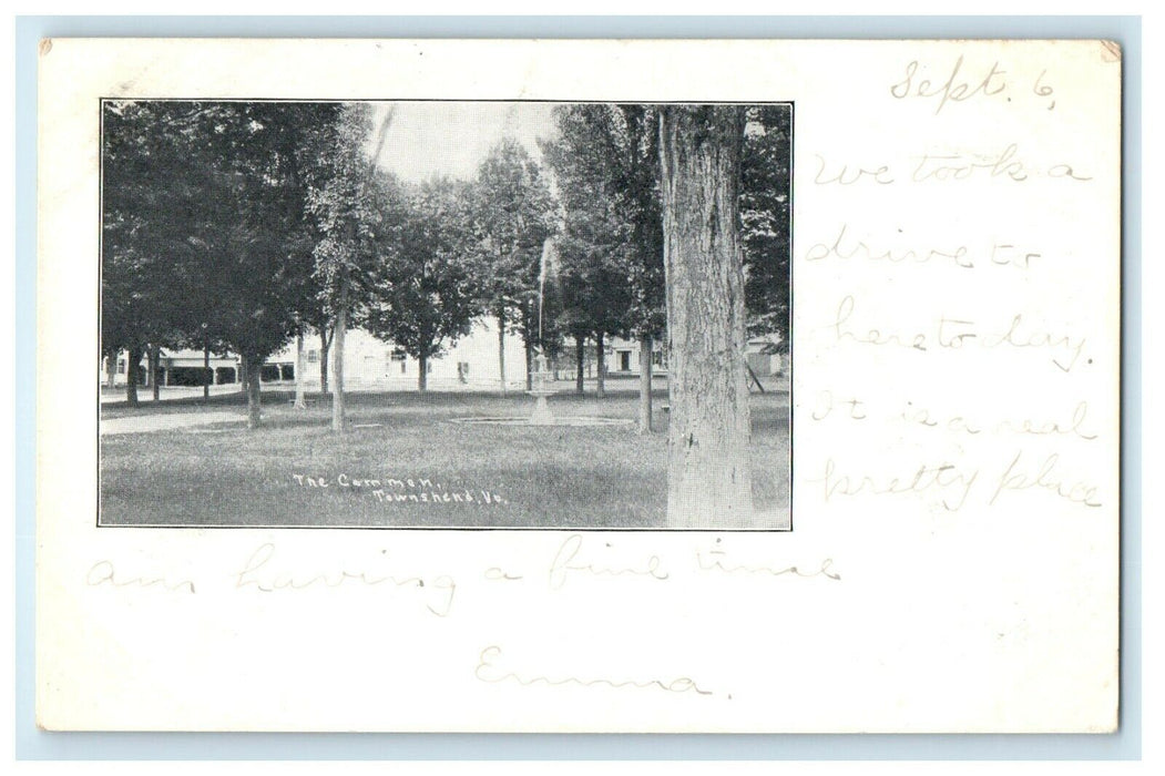 1907 View Of The Common Townshend Vermont VT Posted Antique Postcard