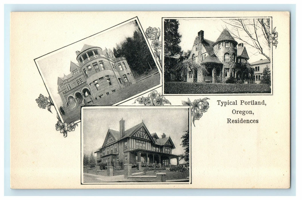 1910 “Typical” Residences at Portland Oregon OR Multiview Antique Postcard