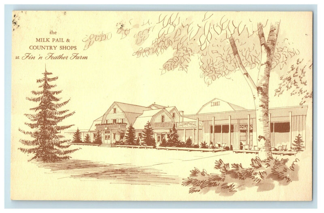 The Milk Pail & Country Shops At Fin 'n Feather Farm Dundee Illinois IL Postcard