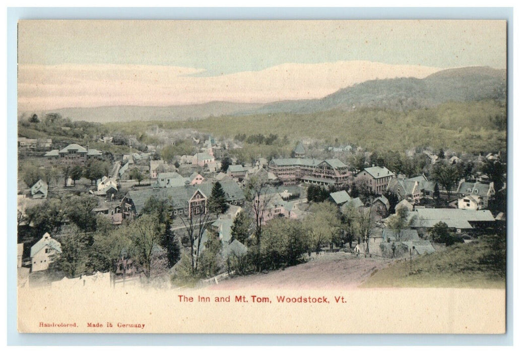 c1905 The Inn And Mount Tom Woodstock Vermont VT Antique Handcolored Postcard