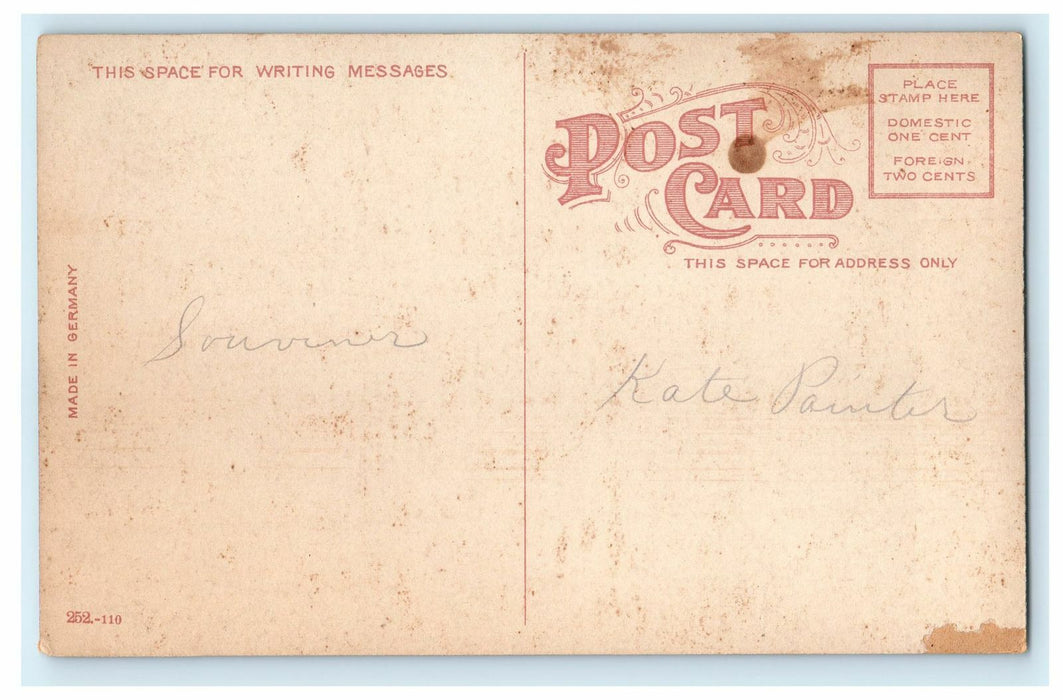 1910 People and Carriage, St. Joseph Hospital, Logansport Indiana IN Postcard