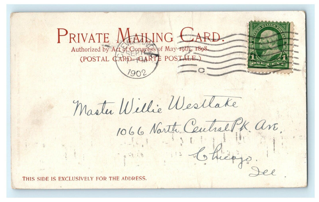 1902 Cleveland OH. A View of US Flags in Soldiers and Sailor's Monument Postcard